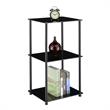 Pemberly Row Modern Classic Black Glass Three-Shelf Bookcase