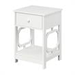 Pemberly Row Modern One-Drawer End Table in White Wood Finish