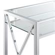Pemberly Row 42-Inch Desk in Clear Glass and Chrome Metal Frame