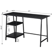 Pemberly Row Modern Trestle Wood Metal Desk in Black Wood Grain