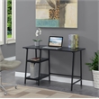 Pemberly Row Modern Trestle Wood Metal Desk in Black Wood Grain