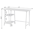 Pemberly Row Modern Trestle White Metal Desk with White Wood Top