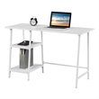 Pemberly Row Modern Trestle White Metal Desk with White Wood Top