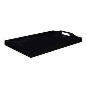 Pemberly Row Modern / Contemporary Serving Tray in Black Wood Finish