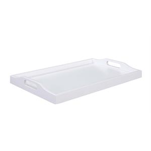 Pemberly Row Modern / Contemporary Serving Tray in White Wood Finish