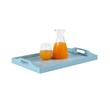 Pemberly Row Modern Serving Tray in Sea Foam Blue Wood Finish