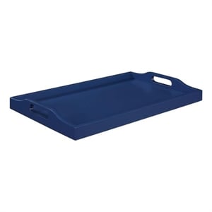 Pemberly Row Contemporary Serving Tray in Cobalt Blue Wood Finish
