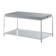 Pemberly Row Modern Coffee Table in Clear Glass and Chrome Metal