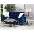 Pemberly Row Modern Coffee Table in Clear Glass and Chrome Metal