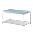 Pemberly Row Modern Coffee Table in Clear Glass and Chrome Metal