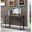Pemberly Row Folding Desk in Gray Wood Finish and Black Metal Frame