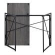 Pemberly Row Folding Desk in Gray Wood Finish and Black Metal Frame