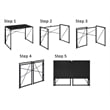 Pemberly Row Folding Desk in Gray Wood Finish and Black Metal Frame
