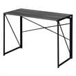 Pemberly Row Folding Desk in Gray Wood Finish and Black Metal Frame