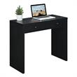 Pemberly Row Modern 36-inch Desk with Drawer in Black Wood Finish