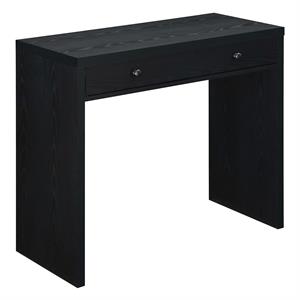 Pemberly Row Modern 36-inch Desk with Drawer in Black Wood Finish