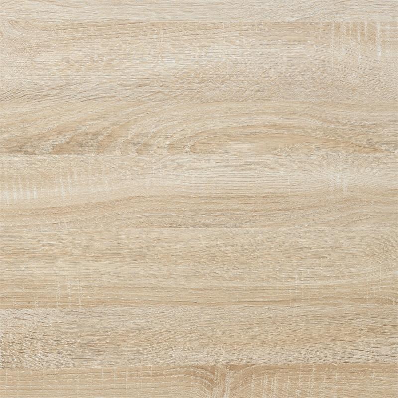 Pemberly Row Modern Double Trestle Desk in Natural Wood Finish