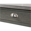 Pemberly Row Stainless Steel Top Kitchen Cart in Gray Wood Finish