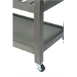 Pemberly Row Stainless Steel Top Kitchen Cart in Gray Wood Finish