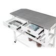 Pemberly Row Stainless Steel Top Kitchen Cart in White Wood Finish