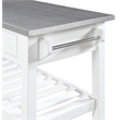Pemberly Row Stainless Steel Top Kitchen Cart in White Wood Finish