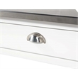 Pemberly Row Stainless Steel Top Kitchen Cart in White Wood Finish