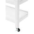 Pemberly Row Stainless Steel Top Kitchen Cart in White Wood Finish