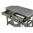 Pemberly Row French Stainless Steel Top Kitchen Cart- Gray Wood
