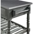 Pemberly Row French Stainless Steel Top Kitchen Cart- Gray Wood