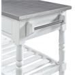 Pemberly Row French Stainless Steel Top Kitchen Cart- White Wood