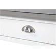 Pemberly Row French Stainless Steel Top Kitchen Cart- White Wood