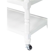 Pemberly Row French Stainless Steel Top Kitchen Cart- White Wood