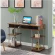 Pemberly Row No Tools Student Desk with Shelves in Nutmeg Wood Finish
