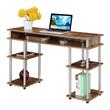 Pemberly Row No Tools Student Desk with Shelves in Nutmeg Wood Finish