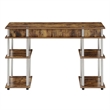 Pemberly Row No Tools Student Desk with Shelves in Nutmeg Wood Finish