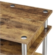 Pemberly Row No Tools Student Desk with Shelves in Nutmeg Wood Finish