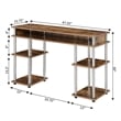 Pemberly Row No Tools Student Desk with Shelves in Nutmeg Wood Finish