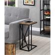 Pemberly Row C End Table in Nutmeg Wood Finish and X Metal Frame