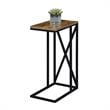 Pemberly Row C End Table in Nutmeg Wood Finish and X Metal Frame