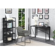 Pemberly Row Folding Four-Tier Bookshelf in Black Wood Finish