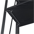 Pemberly Row Folding Four-Tier Bookshelf in Black Wood Finish