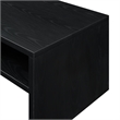 Pemberly Row Deluxe Coffee Table with Shelves in Black Wood Finish