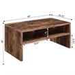 Pemberly Row Deluxe Coffee Table with Shelves in Nutmeg Wood Finish