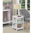 Pemberly Row Modern End Table with Shelves in White Wood Finish