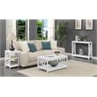 Pemberly Row Modern End Table with Shelves in White Wood Finish
