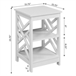 Pemberly Row Modern End Table with Shelves in White Wood Finish
