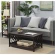 Pemberly Row Coffee Table with Shelf in Espresso Wood Finish