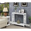 Pemberly Row Modern Console Table with Shelf in White Wood Finish