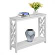 Pemberly Row Modern Console Table with Shelf in White Wood Finish