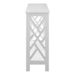 Pemberly Row Modern Console Table with Shelf in White Wood Finish